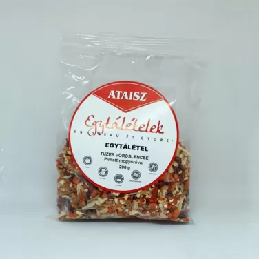 tüzes vöröslencse egytál pirított mogyoróval 200 g