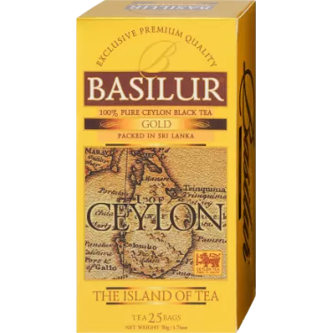 Basilur the island of tea gold fekete tea 25 filter 50 g
