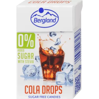 Bergland cola drops cukormentes kóla ízű cukorka 40 g