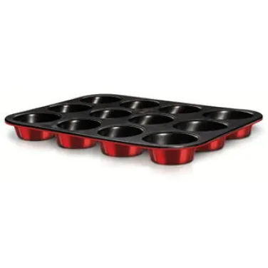 12 csészés muffin sütőforma, burgundi (RENEW) (BH/7866)