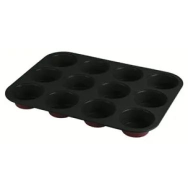 12 csészés muffin sütőforma, matt bordó (NEW) (BH/7945)