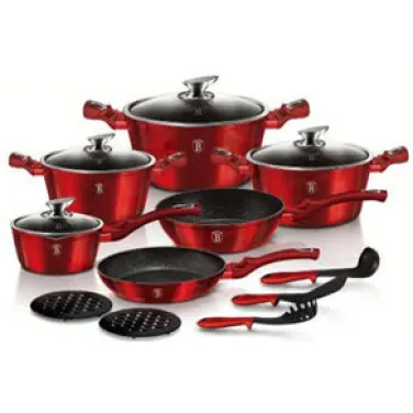 15 részes edénykészlet, Metallic Line Burgundy Edition (BH/1226N)