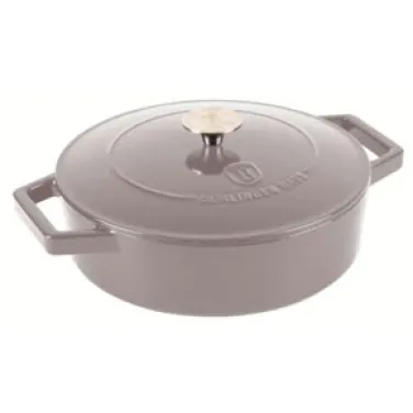 Öntöttvas alacsony lábas, 26 cm, taupe (NEW) (BH/6527)