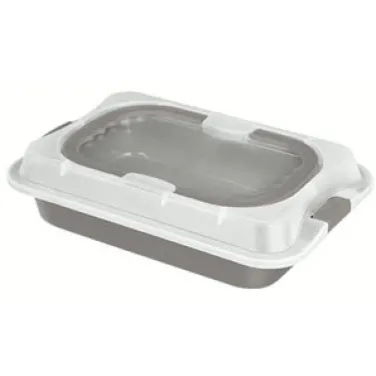 Tepsi fedővel, matt taupe (NEW) (BH/8638)