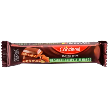 Canderel crispy almonds tejcsokoládé szelet gabona-mandula 27 g