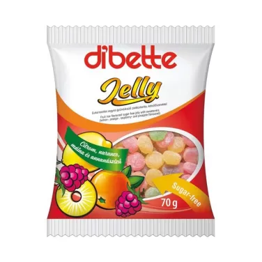 Dibette jelly cukormentes vegyes gyümölcsízű zselé cukorka édesítőszerekkel 70g