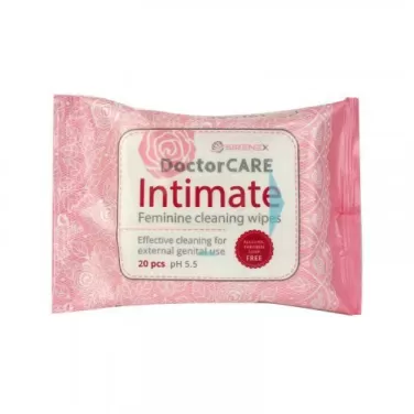 Doctor Care intim nedves törlőkendő 100% biodegradable 20 db