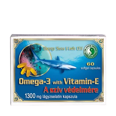 Omega-3 + e-vitamin kapszula 1300mg 60 db