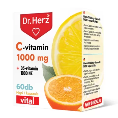 c-vitamin 1000 mg+d3-vitamin 1000 ne kapszula 60 db
