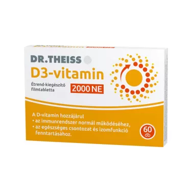 Dr.Theiss d3-vitamin étrend-kiegészítő filmtabletta 2000ne 60 db