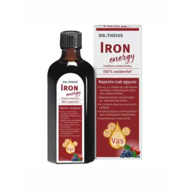 Dr.Theiss iron energy folyékony étrend-kiegészítő vassal és vitaminokkal, édesítőszerrel 500 ml