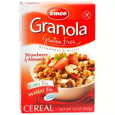 Gluténmentes müzli eperrel és mandulával, dobozos 340 g