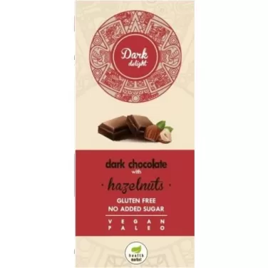 paleo dark delight étcsokoládé egész mogyoróval édesítőszerekkel 80 g