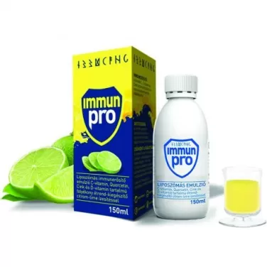 ImmunPro liposzómás emulzió étrendkiegészítő citrom-lime ízesítéssel 150 ml
