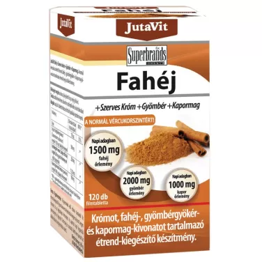 Fahéj+szerves króm+gyömbér+kapormag flmtabletta 120 db