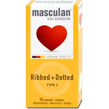 Óvszer masculan 3-as bordázott 10 db