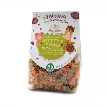 BIO Pasta Natura Vörös lencse és zöldborsó tészta gyermekeknek 250g