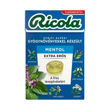 Ricola cukorka extra erős mentol 40 g