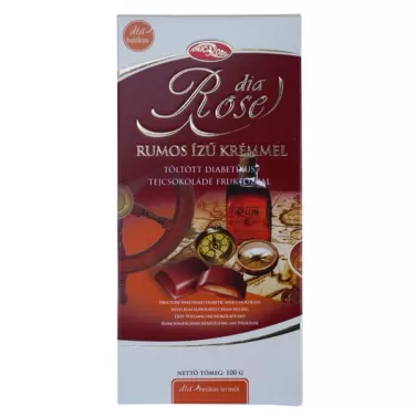 Sweetrose tejcsokoládé rumos krémmel töltött,fruktózzal 100 g