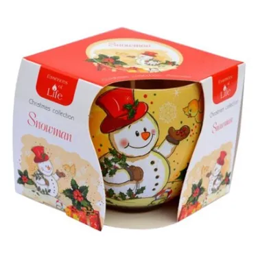 Üvegpoharas illatmécses hóember 1 db