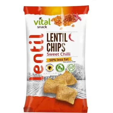 Vital lencse chips édes chili 65 g