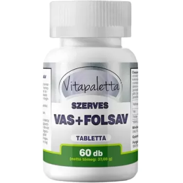 Vitapaletta szerves vas+folsav tabletta 60 db